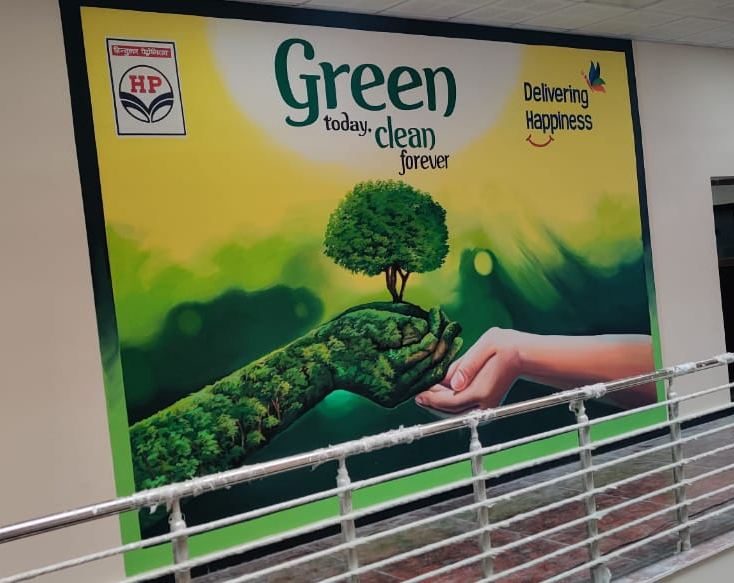 Corridor mural — Green today, clean forever