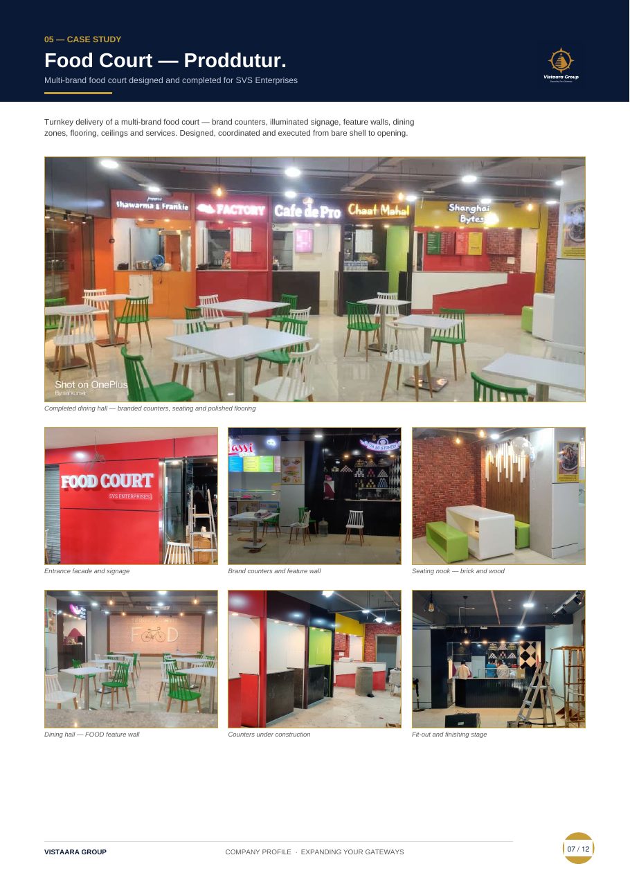 Vistaara Group booklet page 7 — Case study — Food Court, Proddutur